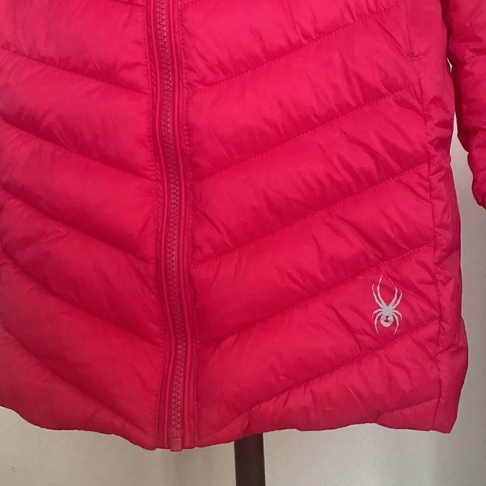 Spyder sz girls L, 14/16 or womens XS long quilted insulated winter jacket